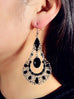 Bohemian Tribal Ethnic Antique Silver Rhinestone Hollow Water Drop