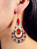 Bohemian Tribal Ethnic Antique Silver Rhinestone Hollow Water Drop