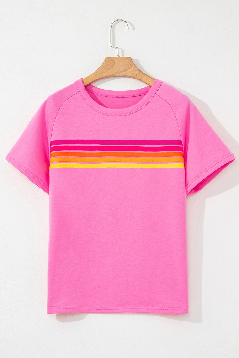 Bonbon Striped Patch Front Casual Tee - Essential Retail Store