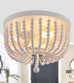 White Boho Beaded Flush Mount Ceiling Light 3 Lights