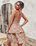 Summer Printed Halter Dress Fashion Boho Backless Ruffled A-Line Beach