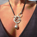 Bohemian Ring Leather Necklace OT Buckle Drop