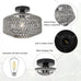Boho Rattan Grey Ceiling Light Fixture Dimmable LED Bulbs