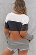 Colorblock Stripe Round Neck Pullover Sweater