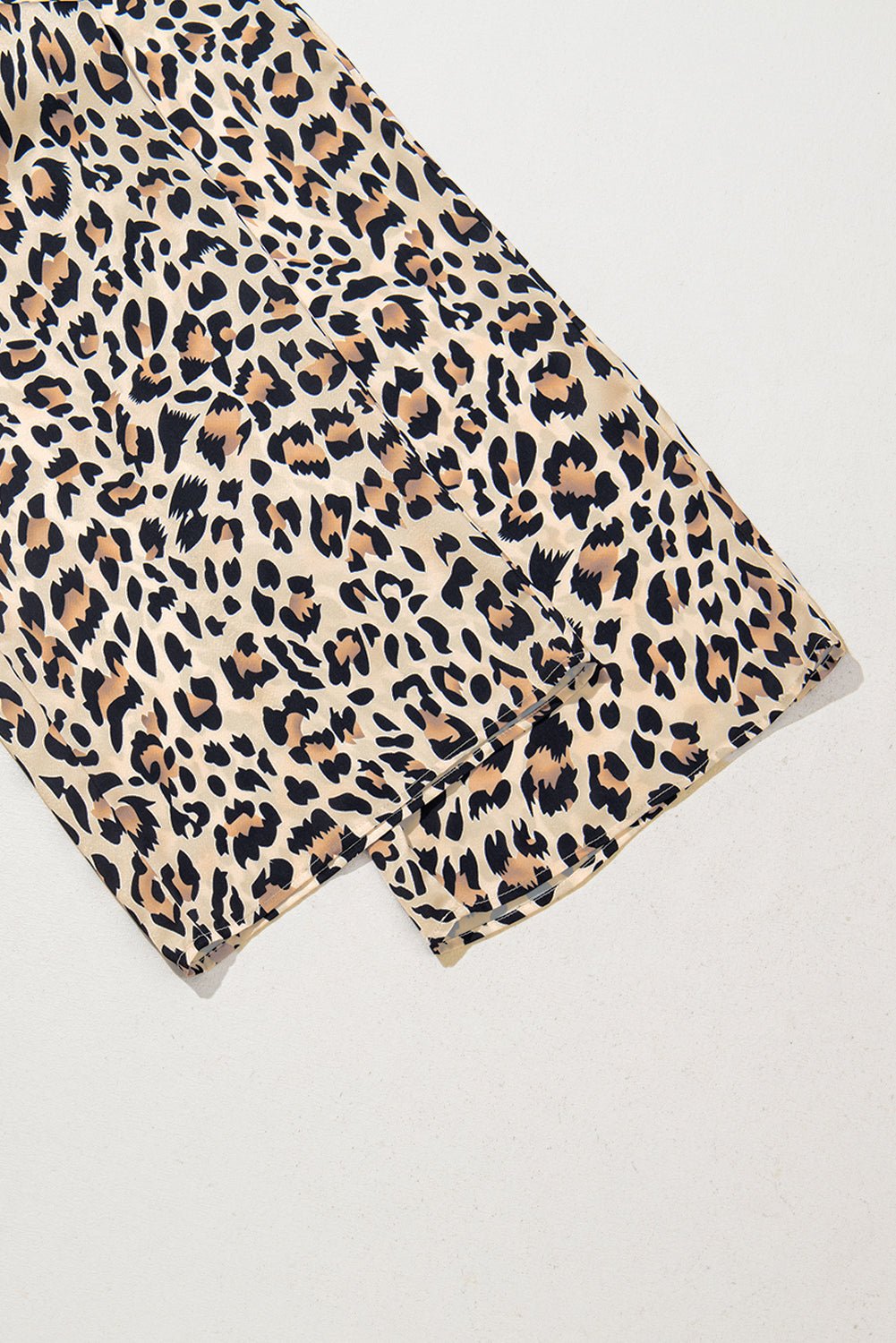 Parchment Leopard Drawstring Elastic Waistband Flowy Wide Leg Pants - Essential Retail Store