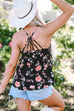 Fallon Floral Spaghetti Straps Strappy Back Tank T