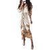 Bohemian Clingy Elastic Plain Outfit L Wrap Dress