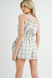 MABLE Plaid Sleeveless Button Down Romper