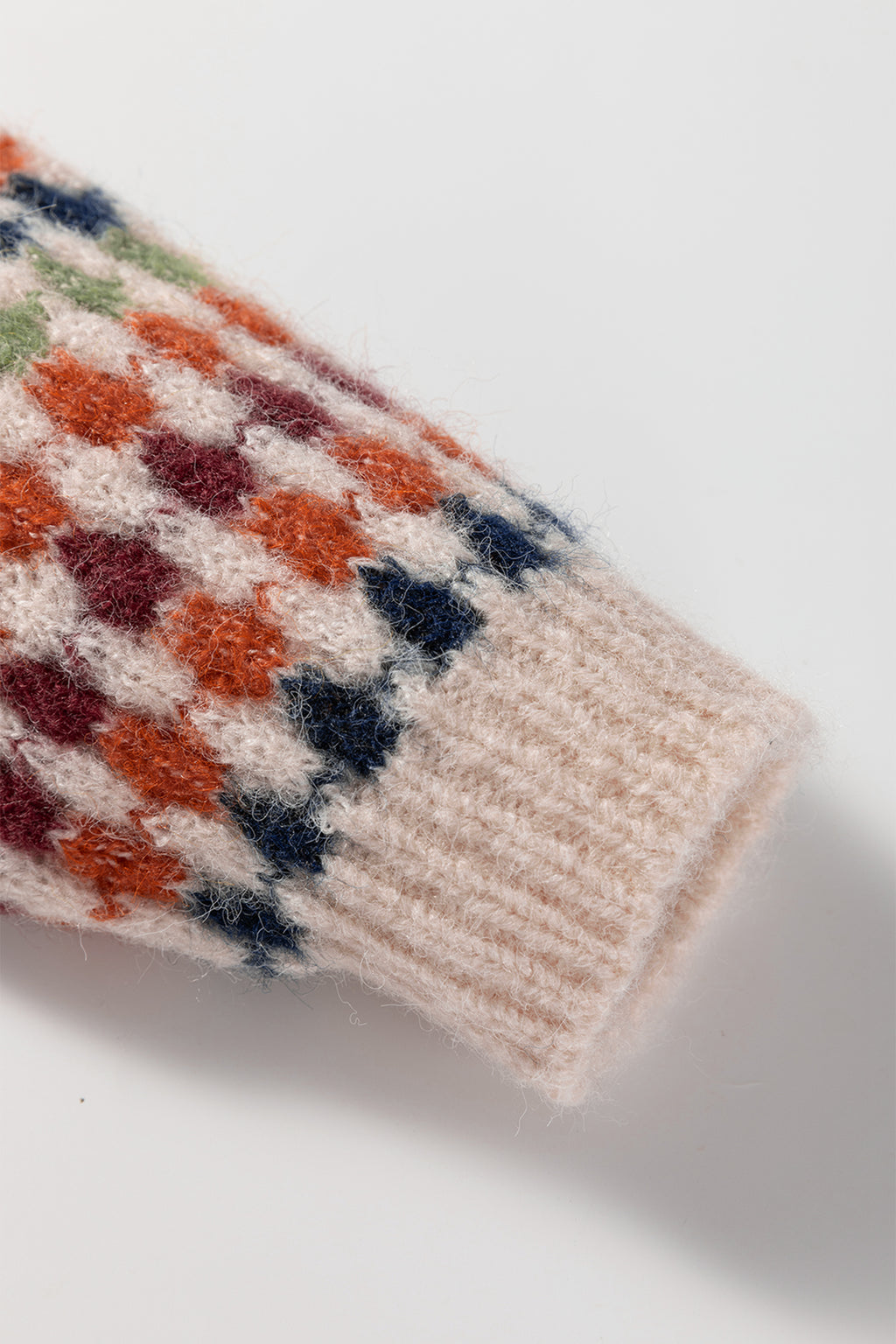 Multicolour Dotty Striped Pattern Knit Drop Shoulder Sweater - Essential Retail Store