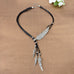 1pc Western Bohemian Black PU Rope Handmade Antique Silver gold