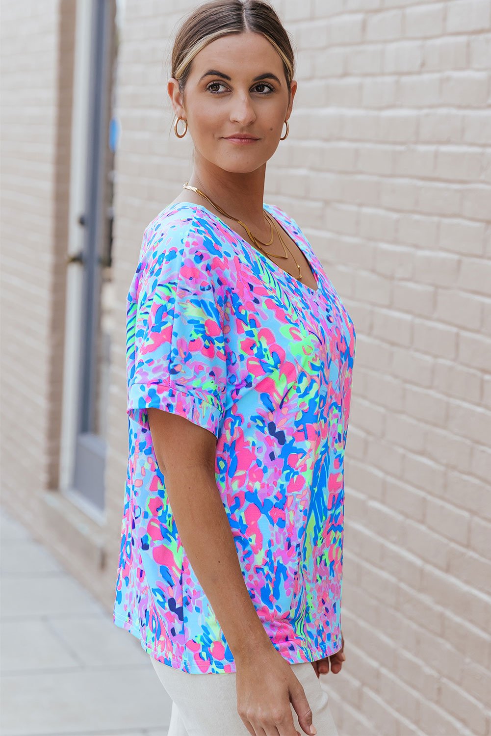 Loose Painted Floral Tee - Essential Retail Store