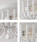 Two Light White Wood Beaded Boho Flush Mount Chandelier For Nursery