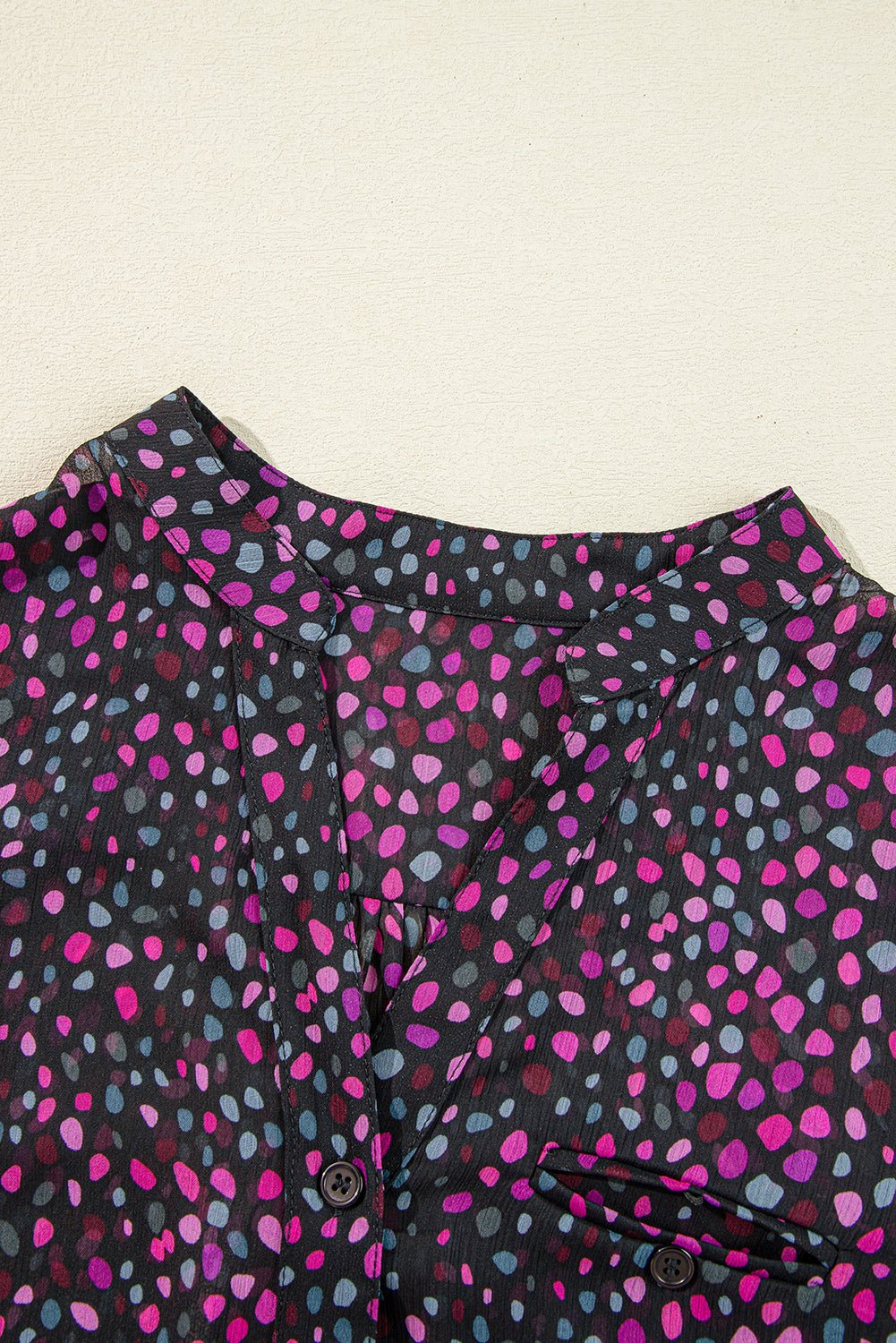 Grape Wine Polka Dot Printed Buttoned Casual Shirt - Essential Retail Store