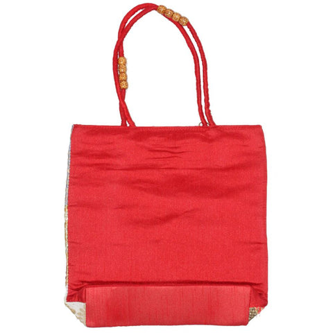 Banarasi Raw Silk Patchwork Sequin Zardozi Embroidery Lace Tote Bag