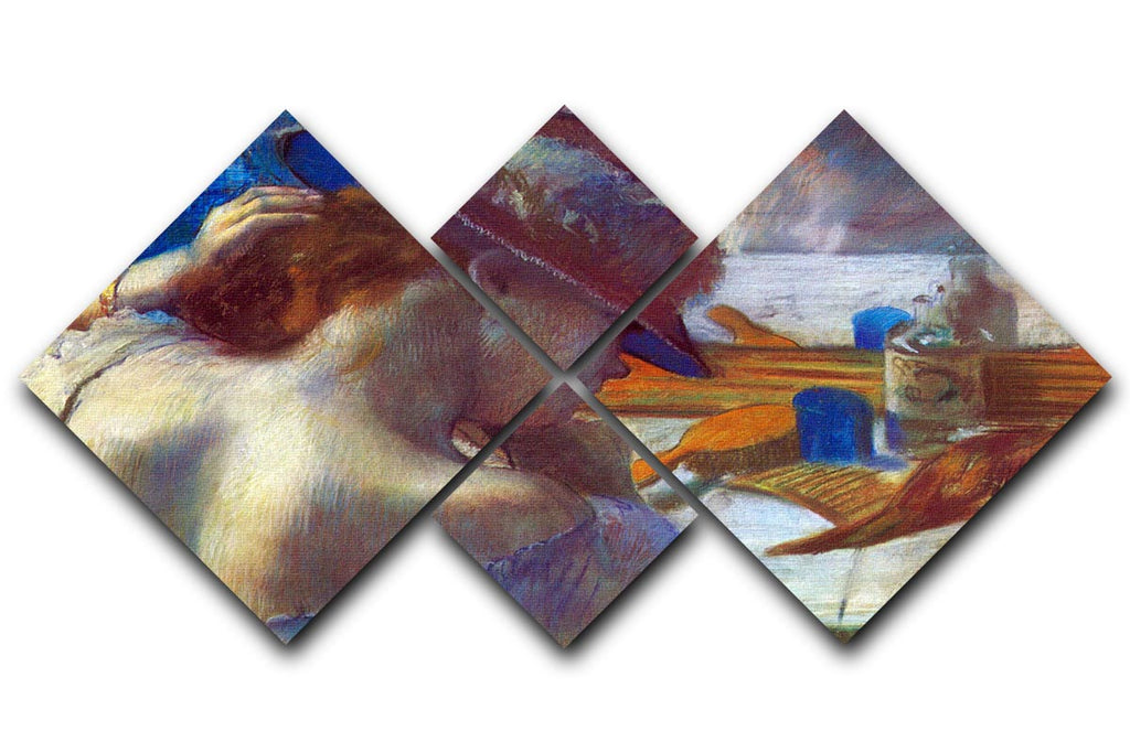 Before the mirror by Degas 4 Square Multi Panel Canvas