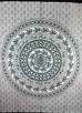 Beige & Black Elephant Mandala Self Design Tapestry