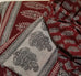 Red and Black Paisely Design Hand Block Printed Naturally Dyed