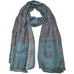 Blue Primordial Om & Asian Symbols Printed Scarf