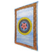 Blue Geometric Star Frame Brushstroke Pattern Tapestry Coverlet