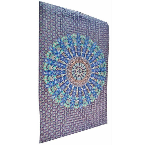 Blue Radha Krishna Image Elephant Bohemian Camel Mandala Tapestry