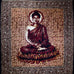 Brown Buddha In Meditation Batik Style Tapestry