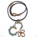 Copper Turquoise Wire Sculpted Heart Necklace