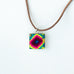 Mini Square Textile Necklace.