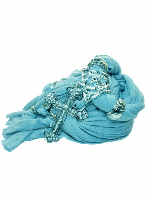 Everyday Turquoise Cross Pendant Scarf