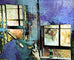 Hat and Glass Bottle Abstract Pop Art Canvas Print