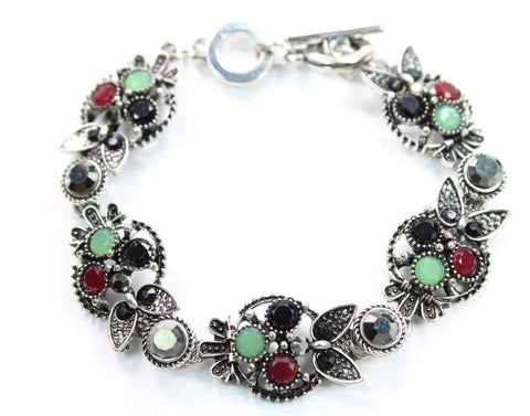 Brilliant Multi Crystal Owl Bracelet