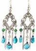 Filigree Open Work & Marbled Beaded Earrings