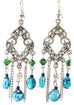 Filigree Open Work & Marbled Beaded Earrings