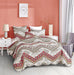 DaDa Bedding Rustic Bohemian Cranberry Sage Chevron Floral Bedspread