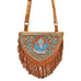 Kashida Embroidery of Bihar Suede Purse with Fringe Tassel Shoulder