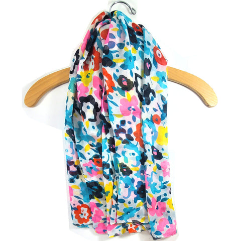 Origami Inspired Flower Pop Art Fun Multicolor Scarf