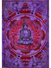 Purple Buddha In Dharma Chakra Mudra On A Lotus Flower Tapestry