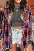 Red plaid loose vintage shirt