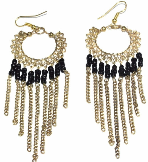 Jaali Chains And Filigree Beaded Earrings
