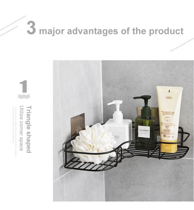 Iron Triangle Rack For Kitchen Bathroom Storage Rack Thickened Love Corner Rack Storage Rack Durable