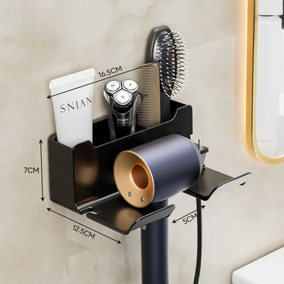 No Punching Hair Dryer Holder Makeup Hair Tool Storage Rack Wall Shaver Comb Sundries Shelf Bathroom Organizer Home Accessories