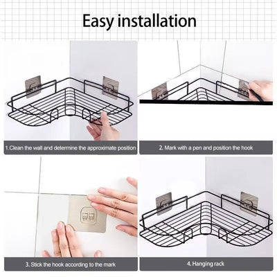 Iron Triangle Rack For Kitchen Bathroom Storage Rack Thickened Love Corner Rack Storage Rack Durable