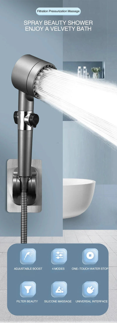Three Speed Adjustment Bathroom Supplies Head Massage Portable Shower Filter Showers for Bathroom Accessories Showerhead Items