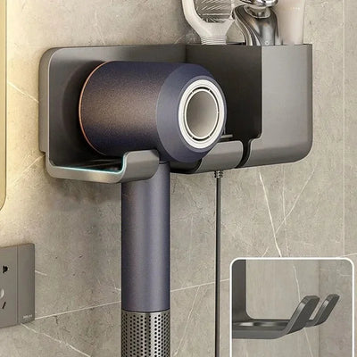 No Punching Hair Dryer Holder Makeup Hair Tool Storage Rack Wall Shaver Comb Sundries Shelf Bathroom Organizer Home Accessories