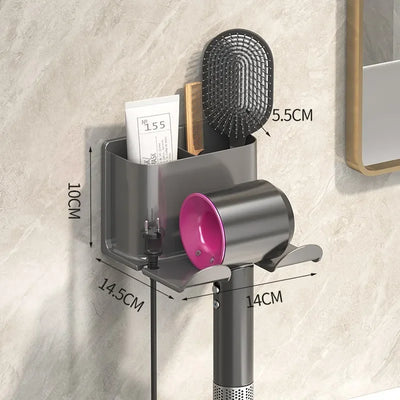 No Punching Hair Dryer Holder Makeup Hair Tool Storage Rack Wall Shaver Comb Sundries Shelf Bathroom Organizer Home Accessories