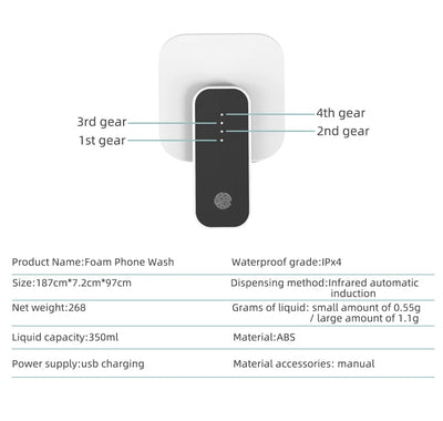 Automatic Soap Dispenser Infrared Sensing Foam Hand Sanitizer USB Rechargeable Foaming Hand Soap Dispenser For Home Bathrooms