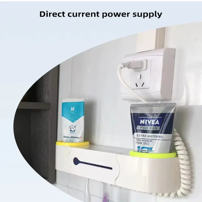 UV Toothbrush & Razor Sterilizer – Wall-Mounted Disinfection Holder for Bathroom