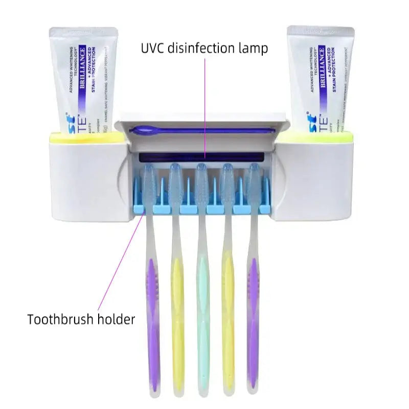 UV Toothbrush & Razor Sterilizer – Wall-Mounted Disinfection Holder for Bathroom