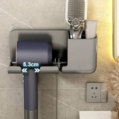No Punching Hair Dryer Holder Makeup Hair Tool Storage Rack Wall Shaver Comb Sundries Shelf Bathroom Organizer Home Accessories
