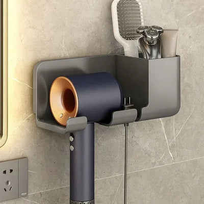 No Punching Hair Dryer Holder Makeup Hair Tool Storage Rack Wall Shaver Comb Sundries Shelf Bathroom Organizer Home Accessories