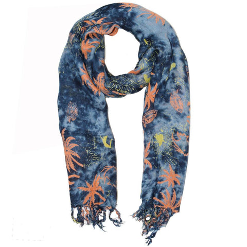 Tropical Island Getaway Blue Print Sarong Wrap